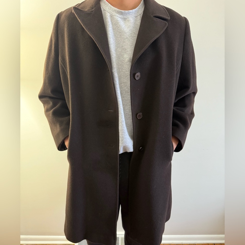 Larry Levine Chocolate Brown Camelhair Coat
